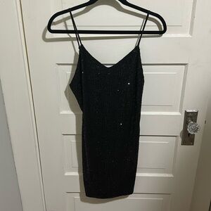 The Native One Boutique Sparkle Sequin Backless Mini Dress Sz S